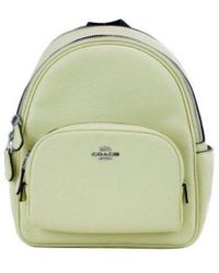 COACH - Mini Court Pale Lime Pebbled Leather Shoulder Backpack Bag - Lyst