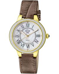 Gevril - Gv2 Astor Ii 9142-L8 Swiss Quartz Mop Dial Leather Diamond Watch Stainless Steel - Lyst