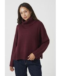 Brave Soul - Loose Fit Roll Neck Knitted Jumper With Side Split - Lyst