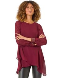 Roman - Embellished Detail Layered Top - Lyst