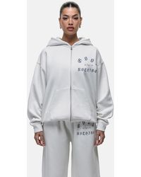 Good For Nothing - Spray Effect Relaxed Zip Through Hoodie - Lyst