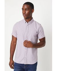 MAINE - Classic Check Short Sleeve Shirt - Lyst