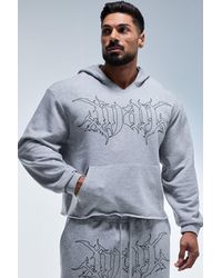 BoohooMAN - Active Boxy V-Neck Hoodie - Lyst