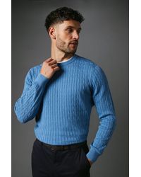 MAINE - Premium Pure Cotton Cable Crew Neck Jumper - Lyst