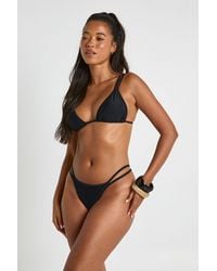 Boohoo - Double Strap Triangle Bikini Top And Thong Bottom - Lyst