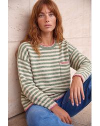 Roman - Stripe Stitch Detail Knit Jumper - Lyst