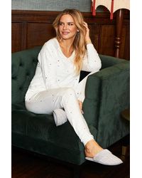 Sosandar - Star Print Loungewear Joggers Viscose - Lyst