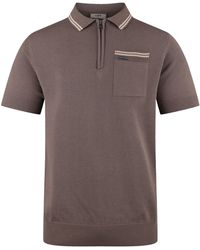 Luke 1977 - Sebaco Knitted Zip Polo - Lyst