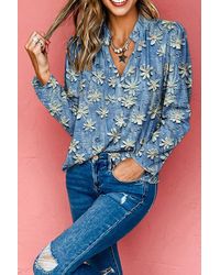 Azura Exchange - Patchwork Bloemen Top - Lyst