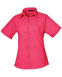 PREMIER - Ladies Poplin Short-Sleeved Blouse (Hot) - Lyst