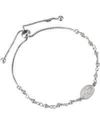 The Jewellery Stockroom - Sterling Rosary With Miraculous Medal Adjustable Chain Bracelet - Lyst