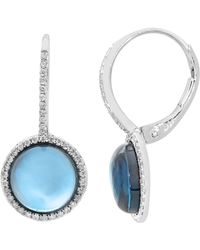 DIAMANT L'ÉTERNEL - 9Ct Diamond And Round 5.30Ct Topaz Gemstone Drop Earrings - Lyst