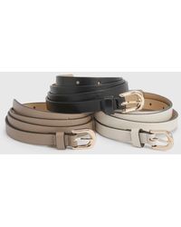 Boohoo - 3 Pack Basic Skinny Belts - Lyst