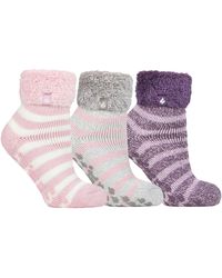 Heat Holders - Fluffy Slipper Bed Socks With Grips - Lyst