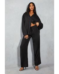 MissPap - Satin Mid Rise Drawstring Relaxed Trouser - Lyst