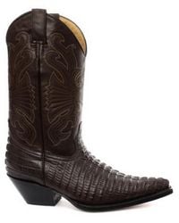 Grinders - Leather Western Cowboy Boots – Carolina Crocodile - Lyst