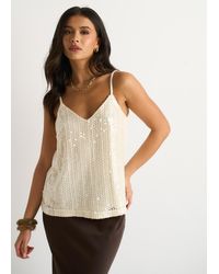 Gini London - Sequin V Neck Cami Top - Lyst