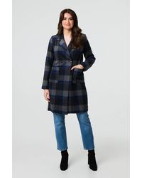 Izabel London - Checked Double Breasted Jacket - Lyst