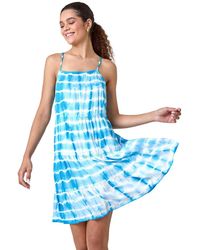 Roman - Tie Dye Print Tiered Dress - Lyst