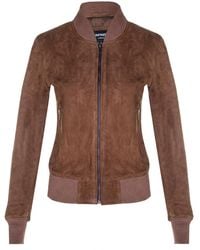 Infinity Leather - Classic Ma-1 Suede Bomber Jacket-Newbury - Lyst