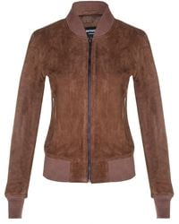 Infinity Leather - Classic Ma-1 Suede Bomber Jacket-Newbury - Lyst