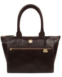 Pure Luxuries - 'Primrose' Dark Leather Tote Bag - Lyst