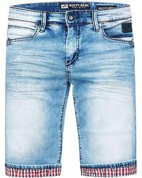 Rusty Neal - Lichtblauwe Gebruikte Jeansshorts "dunster" - Lyst