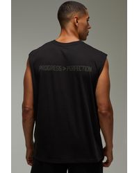 BoohooMAN - Active Progress Over Perfection Oversized Tank - Lyst