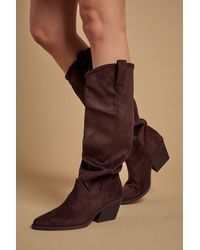Oasis - Winnie Faux Suede Slouch Calf Boots - Lyst