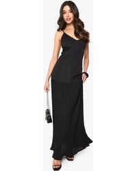 Boohoo - Dropped Waist Pleated Maxi Dress - Lyst