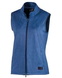 PUMA - Cloudspun Warm Up Vest Zip Up Blue S Sleeveless 595852 02 - Lyst