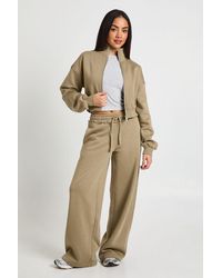 Boohoo - Fitted Funnel Neck Sweatshirt And Straight Leg Jogger Tracksuit - Lyst