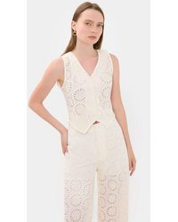 Hiccup - Embroidered Cotton V-Neck Sleeveless Waistcoat - Lyst