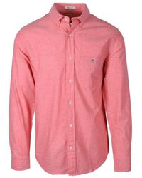 GANT - Reg Cotton Linen Long Sleeve Shirt Sunset - Lyst