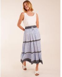 Blue Vanilla - Vanilla Contrast Printed Tiered Skirt - Lyst