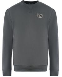 EA7 - Branded Patch Logo Iron Gate Sweatershirt - Lyst
