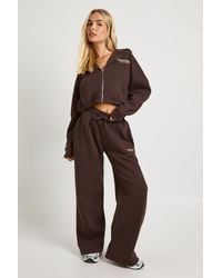 Boohoo - Copenhagen Embroidered Cropped Hoodie Tracksuit - Lyst