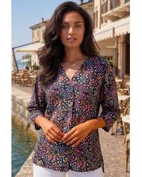 Roman - Ditsy Floral V-Neck Kimono Top - Lyst