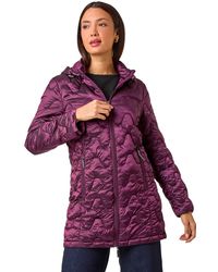Roman - Wave Quilted Puffer Hooded Coat - Lyst