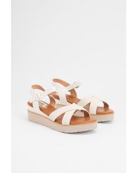 Good for the Sole - Millie Flexisole Faux Leather Cross Strap Platform Sandals - Lyst