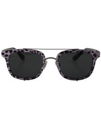 Dolce & Gabbana - Leopard Metal Frame Sunglasses With Lens - Lyst