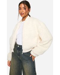 Boohoo - Faux Fur Bomber Jacket - Lyst