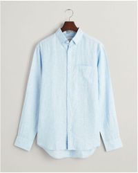 GANT - Regular Linen Long Sleeve Shirt - Lyst