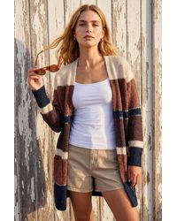 Roman - Colour Block Longline Knit Cardigan - Lyst