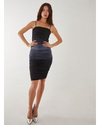 Pink Vanilla - Strappy Sparkle Ombre Mesh Midi Dress - Lyst