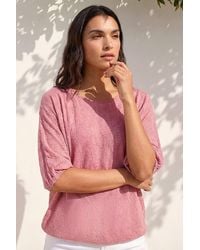 Roman - Mesh Bubble Hem Stretch Top - Lyst