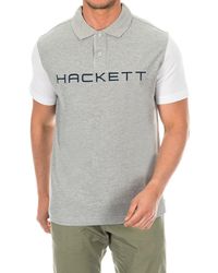 Hackett - Short-Sleeved Polo Shirt With Lapel Collar Hmx1008B - Lyst