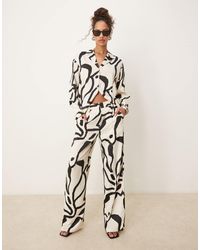 Aware - Wide Leg Satin Trouser Co-Ord - Lyst