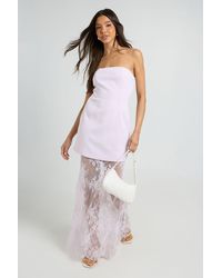 Boohoo - Premium Structured Lace Maxi Dress - Lyst
