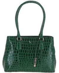 Ashwood Leather - Croc Print Real Two Section With Mid Purse Bag - Lyst